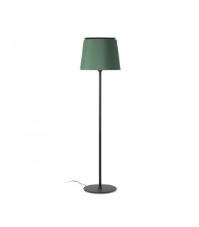 Floor Lamp Round Tappered Shade Black