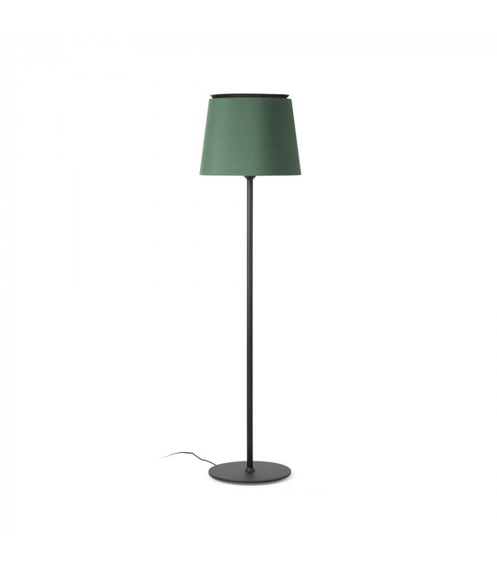 Floor Lamp Round Tappered Shade Black