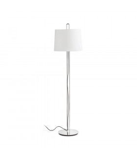 Floor Lamp Round Tappered Shade Beige