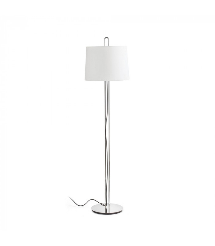 Floor Lamp Round Tappered Shade Beige