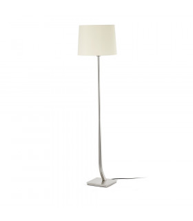 Floor Lamp Round Tappered Shade White