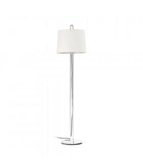 Floor Lamp Round Tappered Shade Chrome