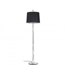 Floor Lamp Round Tappered Shade Black