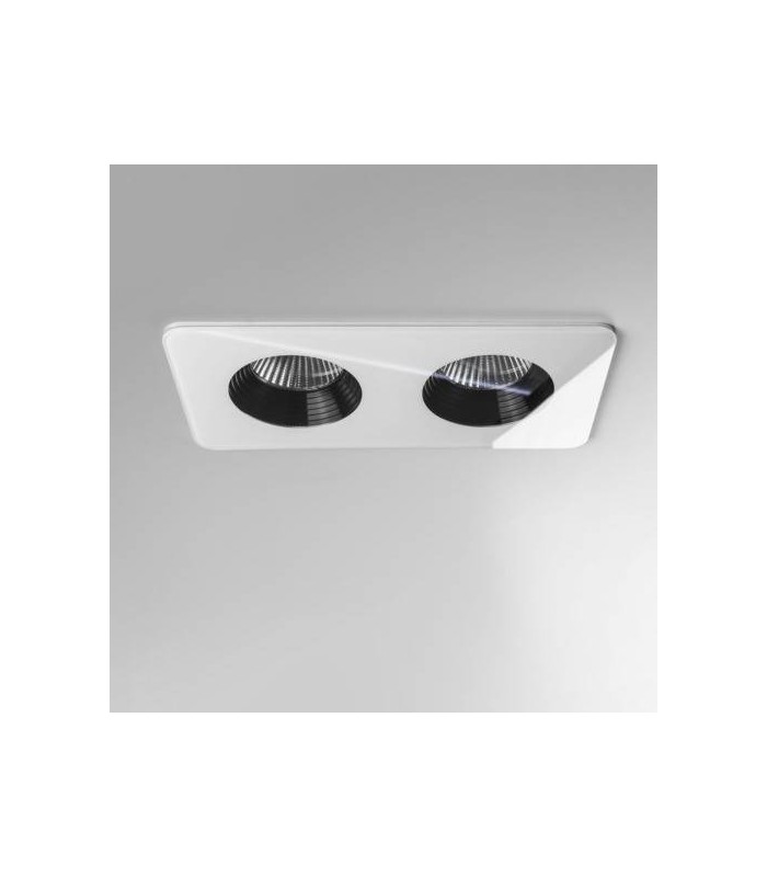 LED 2 Light Twin Recessed Downlight White IP65 - 1