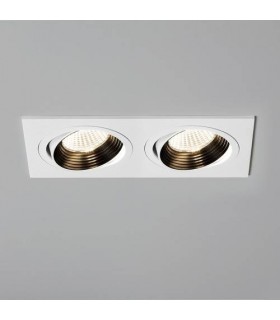 LED 2 Light Twin Tiltable Recessed Downlight Matt White - 1