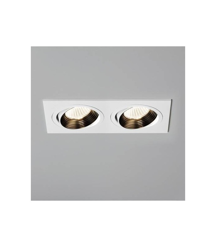 LED 2 Light Twin Tiltable Recessed Downlight Matt White - 1