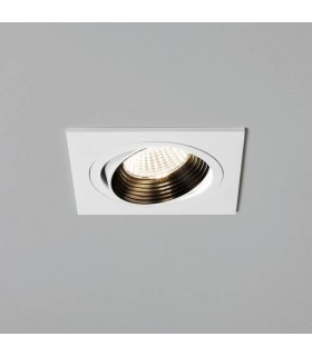 LED 1 Light Tiltable Square Recessed Downlight Matt White - 1