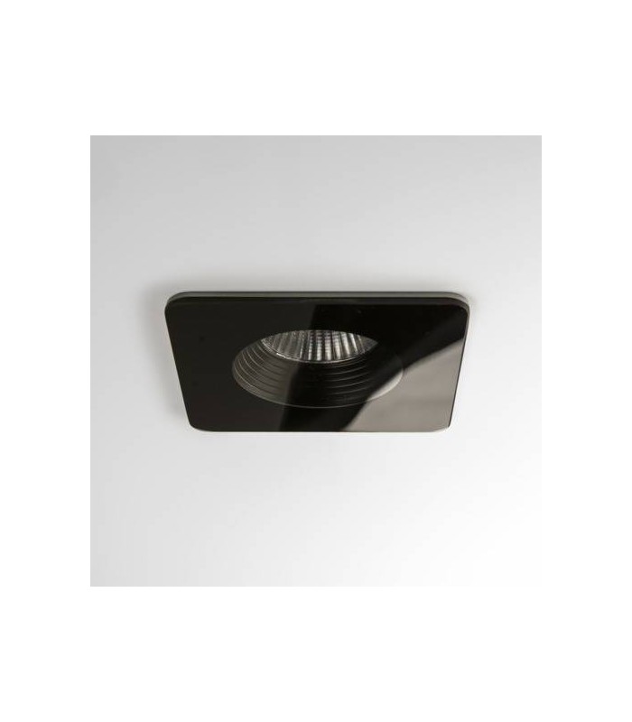 LED 1 Light Square Recessed Downlight Black IP65 - 1