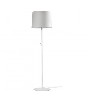 Floor Lamp Round Tappered Shade White