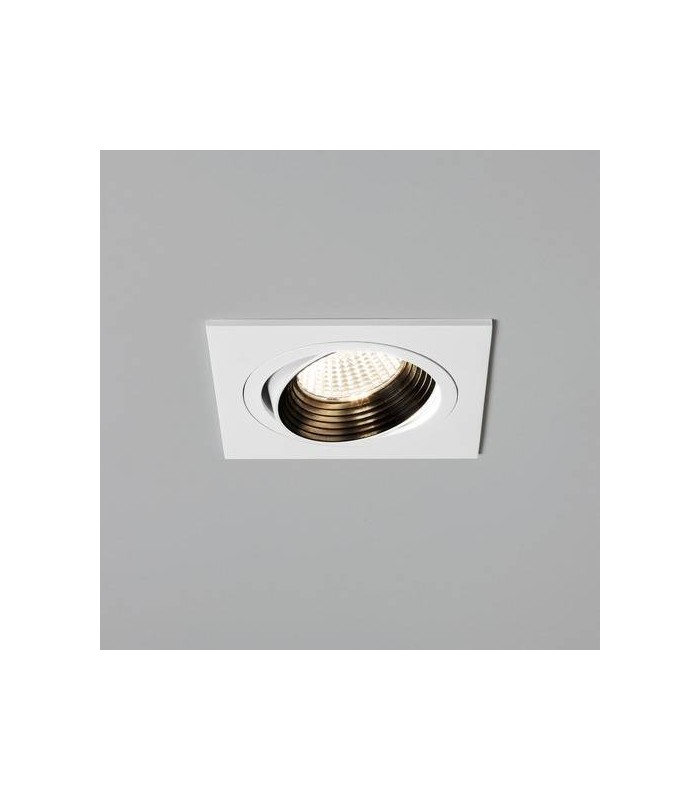 LED 1 Light Square Recessed Downlight Matt White - 1