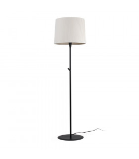 Floor Lamp Round Tappered Shade Black