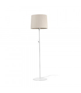 Floor Lamp Round Tappered Shade White
