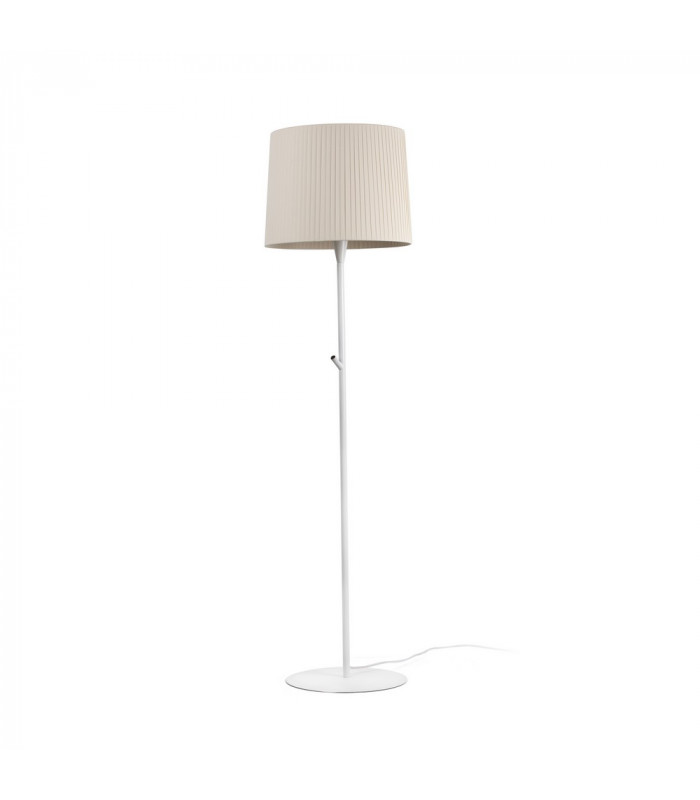 Floor Lamp Round Tappered Shade White