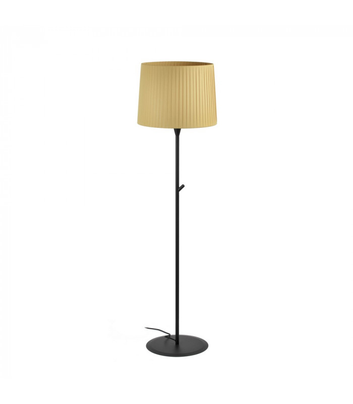 Floor Lamp Round Tappered Shade Black