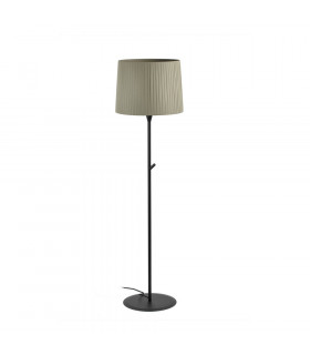 Floor Lamp Round Tappered Shade Black