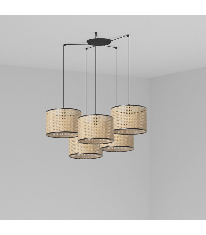 Triple Cylindrical Cluster Drop Light Black