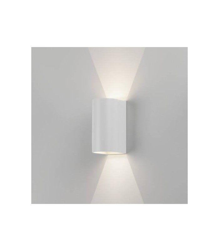 LED 1 Light Outdoor Large Up Down Wall Light Textured White IP65 - 1
