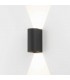 LED 1 Light Outdoor Large Up Down Wall Light Textured Black IP65 - 1