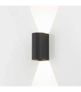 LED 1 Light Outdoor Large Up Down Wall Light Textured Black IP65 - 1