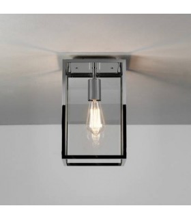 1 Light Outdoor Flush Ceiling Light Polished Nickel, E27 - 1
