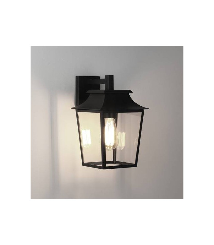1 Light Outdoor Wall Lantern Textured Black, E27 - 1
