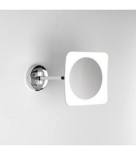 LED 1 Light Illuminated Square Bathroom Mirrors Polished Chrome IP44 - 1