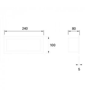 Recessed Wall Lighting IP44 E27 60W Grey
