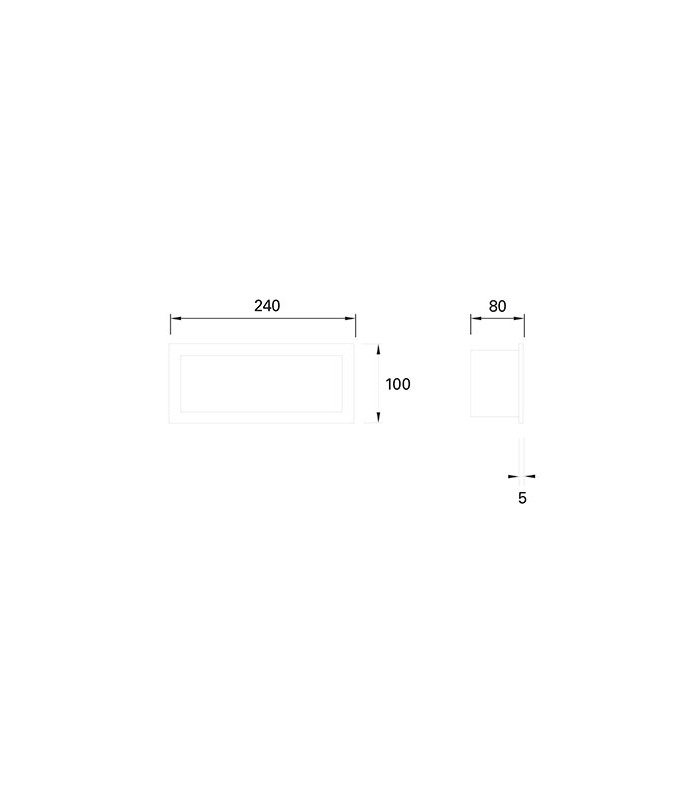 Recessed Wall Lighting IP44 E27 60W Grey
