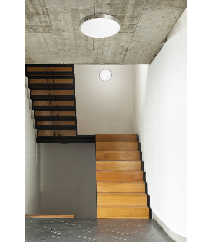 LED Aluminium Bathroom Flush Ceiling Light, IP44 22.8W 3000K 1821lm