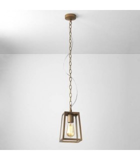 1 Light Outdoor Ceiling Pendant Light Antique Brass, E27 - 1