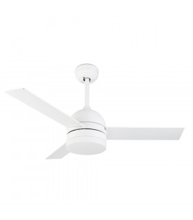 Ceiling Fan White Wood with LED 18W 3000K 1042lm