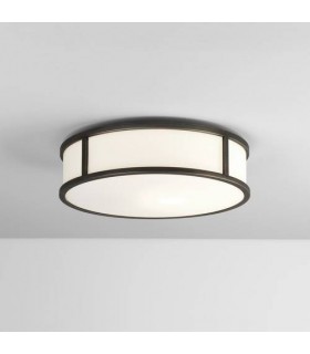1 Light Medium Round Bathroom Flush Ceiling Light Bronze Effect IP44, E27 - 1