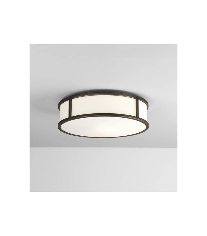 1 Light Medium Round Bathroom Flush Ceiling Light Bronze Effect IP44, E27 - 1