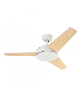 Ceiling Fan White with Wood Blades