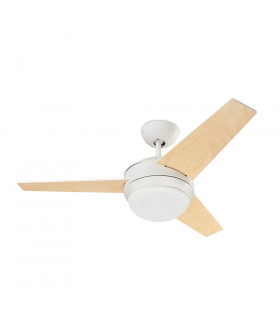 Ceiling Fan White with Wood Blades E27 40W