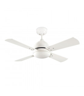 Ceiling Fan White with Wood Blades E27
