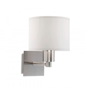 LED Wall Fixture Satin Nickel with Drum Shade E27 60W