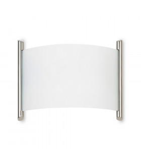 Flush Wall Fixture Satin Nickel E27 60W 970lm