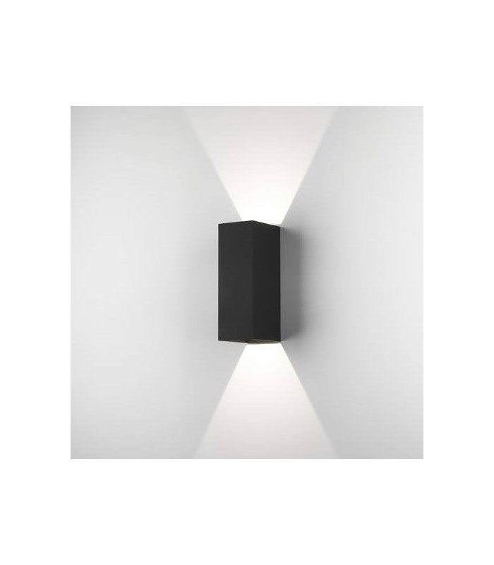 LED 1 Light Outdoor Large Up Down Wall Light Textured Black IP65 - 1