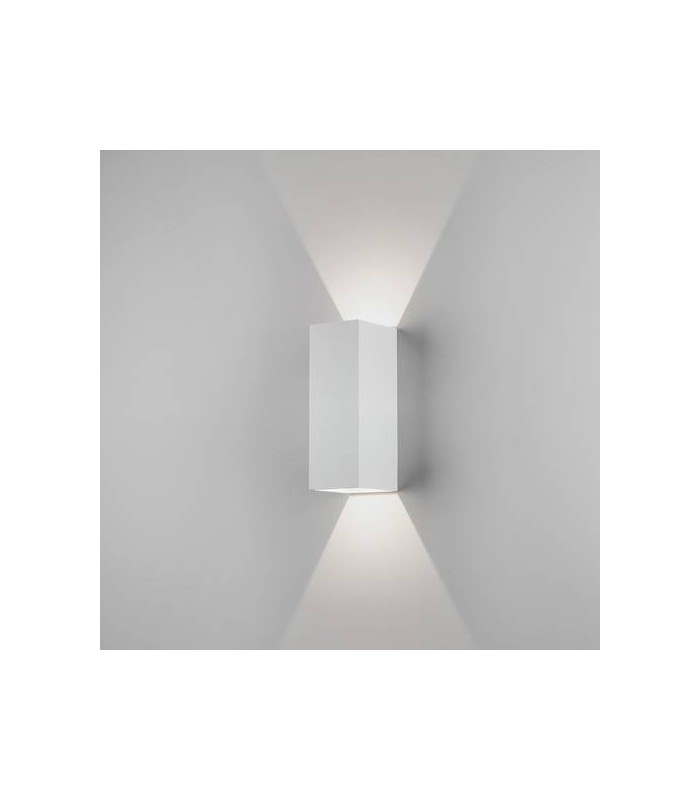 LED 1 Light Outdoor Large Up Down Wall Light Textured White IP65 - 1