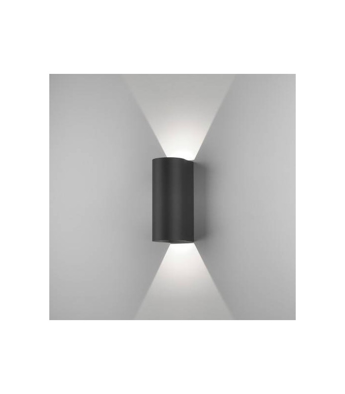 LED 1 Light Outdoor Large Up Down Wall Light Textured Black IP65 - 1