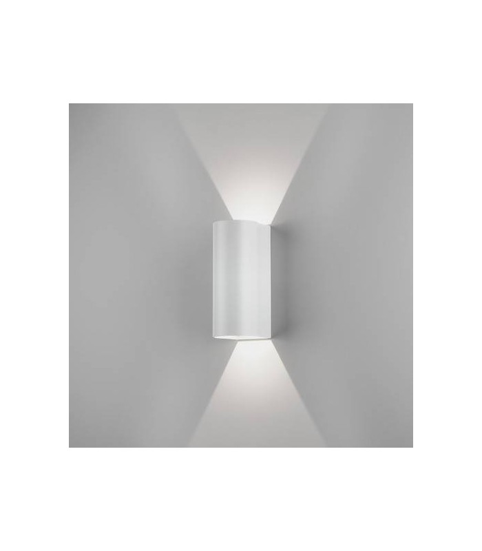 LED 1 Light Outdoor Large Up Down Wall Light Textured White IP65 - 1
