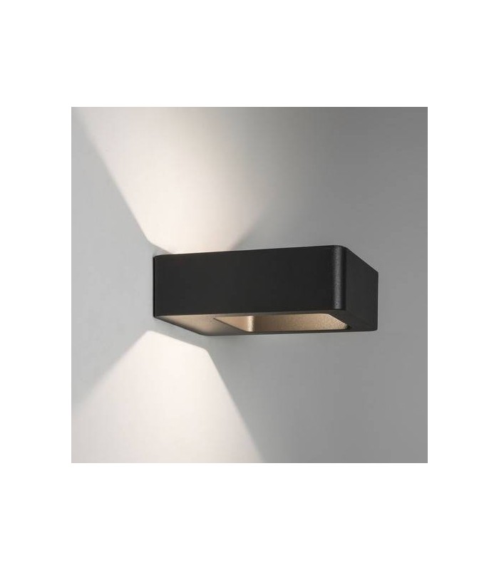LED 1 Light Outdoor Up Down Wall Light Textured Black IP54 - 1