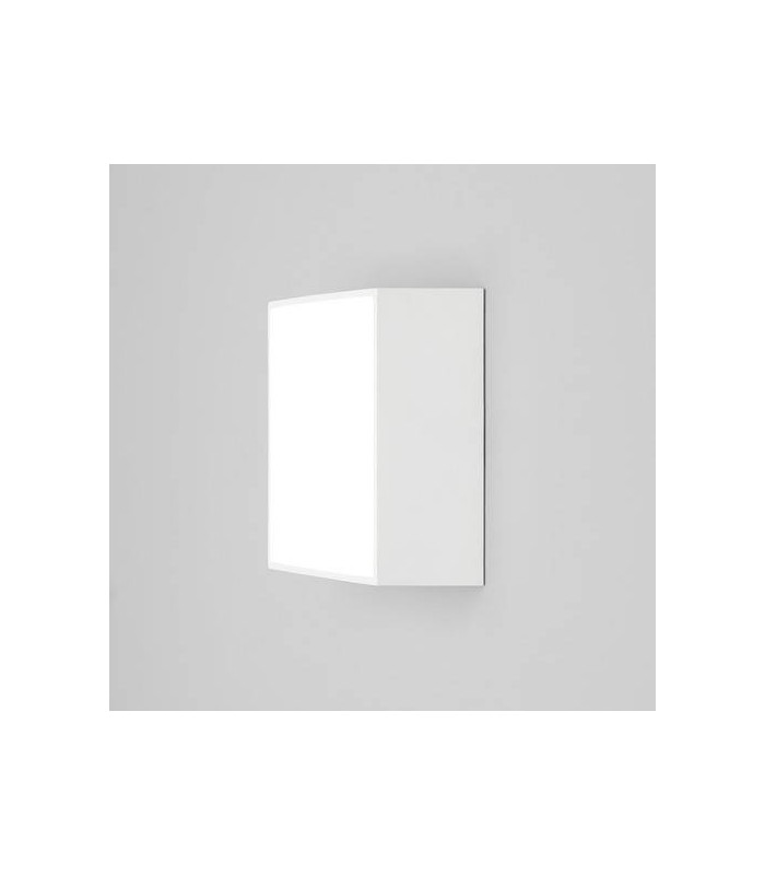 LED 1 Light Outdoor Square Small Flush Light Textured White IP65 - 1