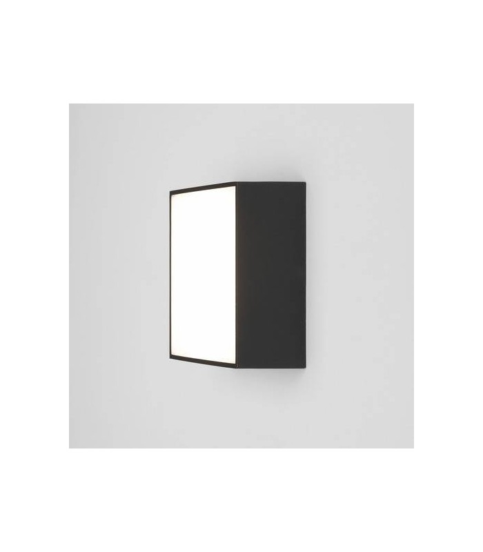 LED 1 Light Outdoor Square Small Flush Light Textured Black IP65 - 1
