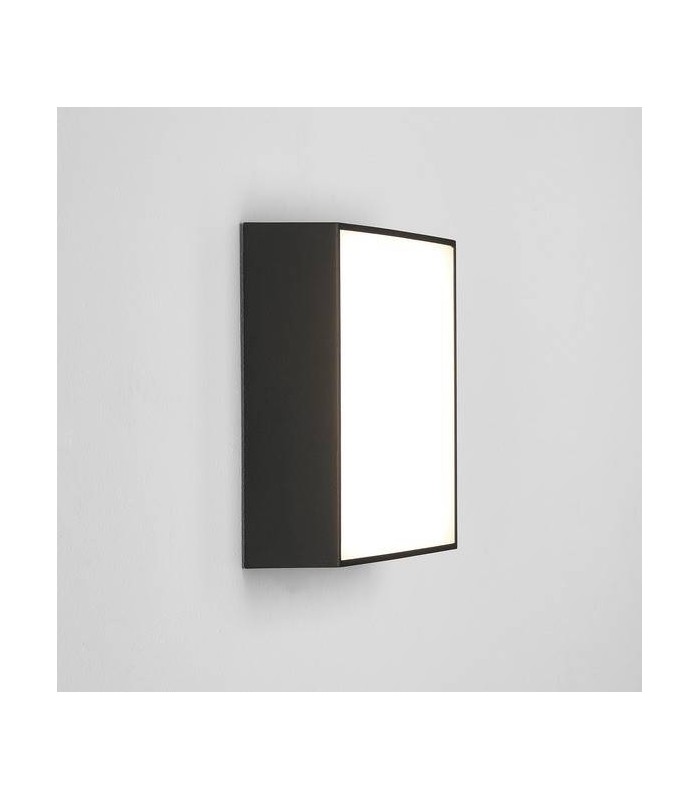 LED 1 Light Outdoor Square Large Flush Light Textured Black IP65 - 1
