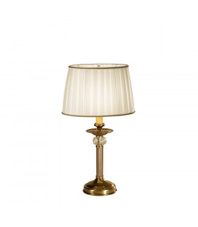 Classic Fabric Tapered Shade Table Light Antique Brass