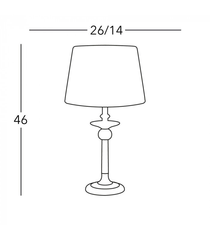 Classic Fabric Tapered Shade Table Light Antique Brass, 1x E14