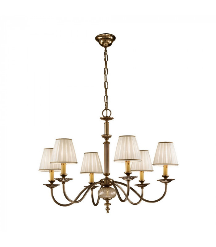 Classic 6 Arm Chandelier Antique Brass