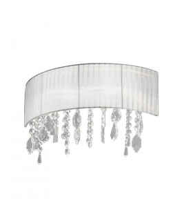 Designer Crystal Fabric Wall Light Polished Chrome
